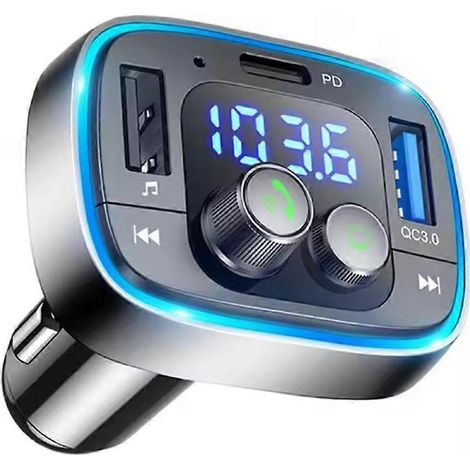 Adaptateur de voiture Bluetooth USB-C LIHAN, émetteur radio FM sans fil AUX (1/4)