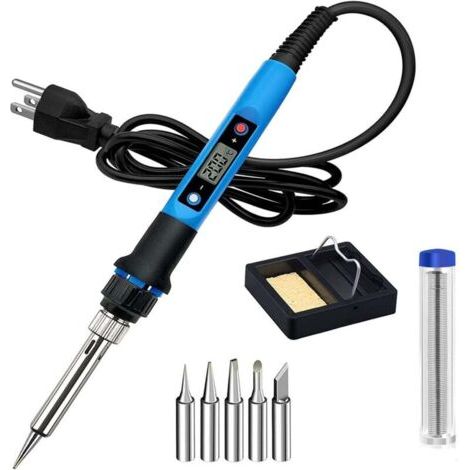 Fer à Souder Électronique 80W Professionnel avec Affichage LED, Régulation de Température Précise - Kit Soudure Électronique pour Réparation DIY (1/4)