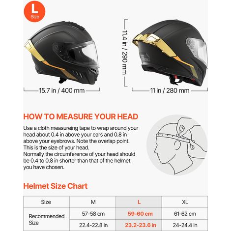 Casque Intégral Taille L, Casque de Moto Homologué DOT et ECE, Protection pour Motocross Moto de Route Trajets Quotidiens Voyage, D… (1/5)
