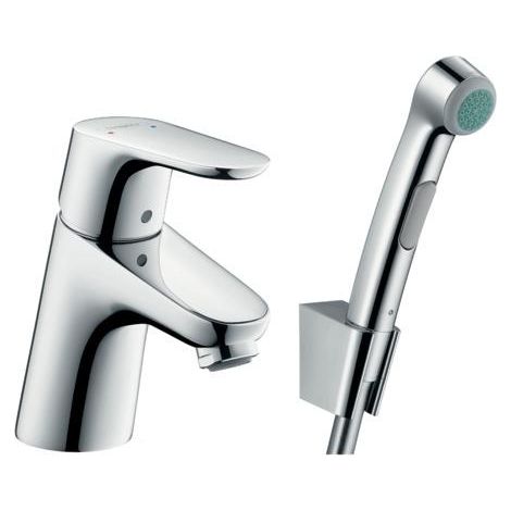 Hansgrohe Focus E2 - Conjunto de grifo monomando 70 con ducha de bidé y manguera de ducha, cromo 31926000 (1/3)