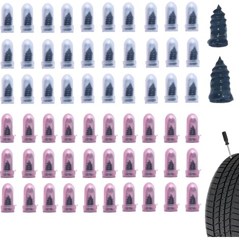 60 chiodi per la riparazione di pneumatici in gomma, kit per la riparazione di pneumatici con vuoto, viti a spirale in gomma, strumento rapido self-service per la riparazione di forature su pneumatici (1/5)