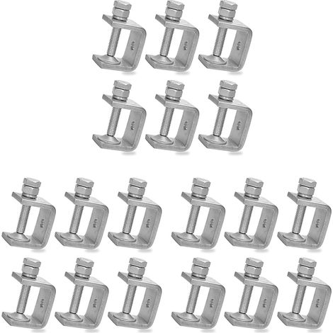 18 PièCes 1 Pouce en Acier Inoxydable Petite Pince en C pour le Travail Du Bois, Pinces en U en MéTal Robuste Mini Bureau -Clamp (1/5)