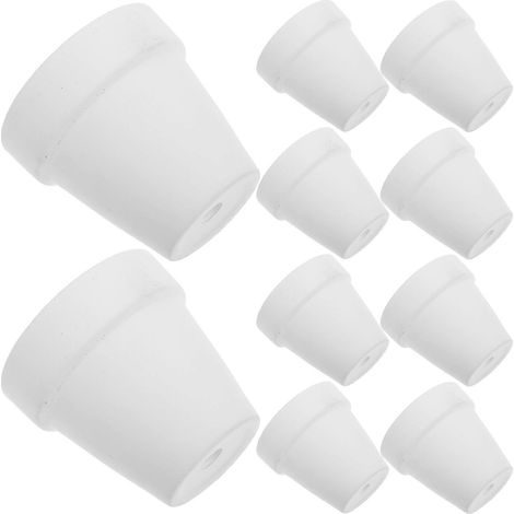 Pots en céramique pour plantes, pots en terre cuite compatibles avec les plantes, lot de 20 petits pots blancs pour plantes succulentes (1/5)