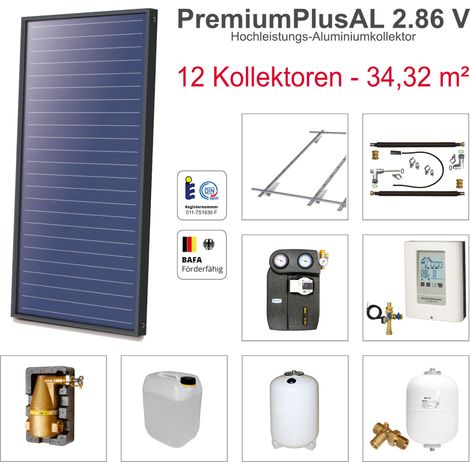 Solarbayer PremiumPlusAL Solarpaket 12 Biber Bruttofläche 34,32 m² vertikal (1/5)