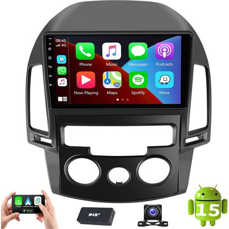 Autoradio 9'' Android 15 Carplay GPS Navi RDS pour Hyundai i30 MK1 FD (2006-2011) - 2+64G DAB+CAM (1/5)