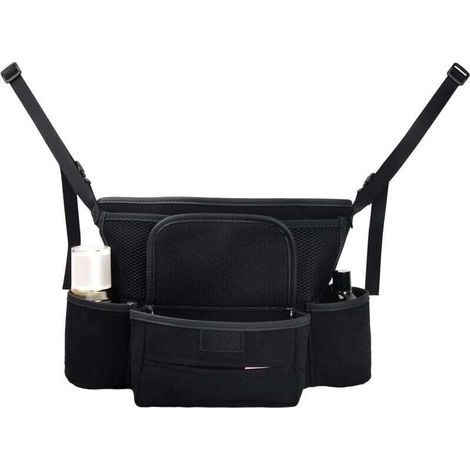 Organisateur de Rangement pour Siege Voiture, Sac Rangement Suspendu Voiture Entre Siege Avant avec Support de Sac à Main Pour Boire Téléphone Tissu, Protection de Dossier Voiture, 36x25cm,de (1/5)