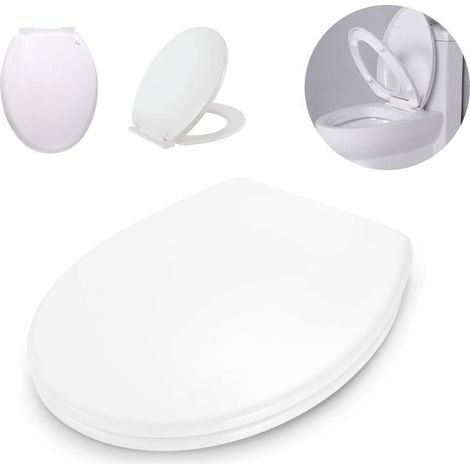 White Toilet Seat, Anti-slam Soft Close Toilet Seat, Quick Release Cleaning, Top Fix Easy Installation, Standard O Shape Toilet Seat (1/5)