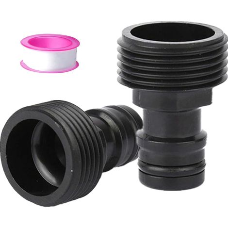 Lot de 2 connecteurs mâles de robinet de 1,9 cm, connecteur de robinet de jardin, raccords d'arrosage mâles BSP de 1,9 cm pour adaptateur de robinet fileté (lot de 3) (1/5)