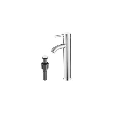Robinet de salle de bain, robinet mitigeur pour lavabo avec bonde à ressort, adapté aux lavabos encastrés, avec socle. (1/5)