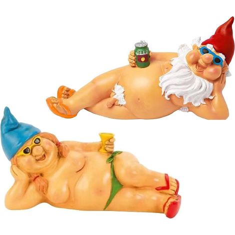 Figura de duende para jardín hecha de resina, elfo travieso, decoración divertida para interiores y exteriores, figura de jardín para el hogar (1/5)
