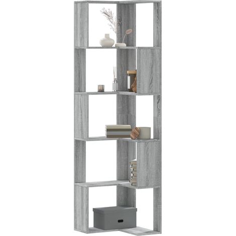 vidaXL Libreria Angolare 5Ripiani Grigio Sonoma 50x50x179 cm