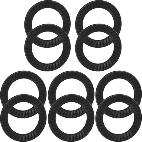 10 rondelles d'espacement antidérapantes en acier nervuré avec rainures double face (M12)