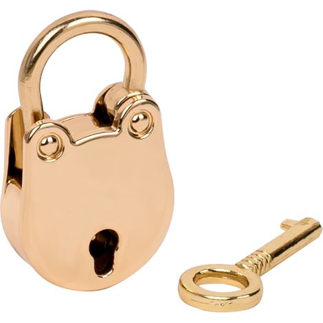 HMF 6490 Mini Deko Vorhängeschloss mit Schlüssel, Gold (1/5)