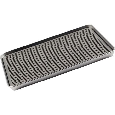 Doppellagige Abtropfschale Serviertablett aus 304 Edelstahl Teetablett mit Abtropfgitter für Teetassen und Teekannen für Familienessen und Restaurants (1/5)