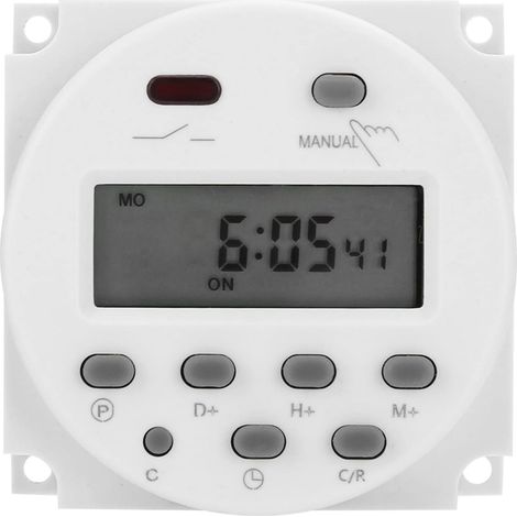 Lntyq Relais de Prise de Minuterie Numérique 12V CN101A DC 12V Mini LCD Contrôle de Micro-ordinateur Numérique Commutateur de Minuterie de Puissance Programmable Hebdomadaire Petite (1/5)