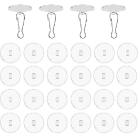 30 Pièces Crochet de Plafond Adhésif,Crochets de Montage au Plafond Sans Perçage pour Chambre à Coucher,Salle de Bain,Crochets de Décoration de Plafond Avec 30 Clips de mât de Drapeau (1/5)