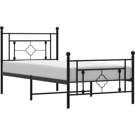 Maison Exclusive - Giroletto con Testiera e Pediera Metallo Nero 100x200 cm (1/5)