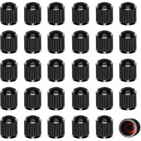 Set mit 30 Kunststoff-Reifenventilkappen mit Dichtungsring für SUVs, Fahrräder, Motorräder, LKWs, 10–12,55 mm – Crezuo