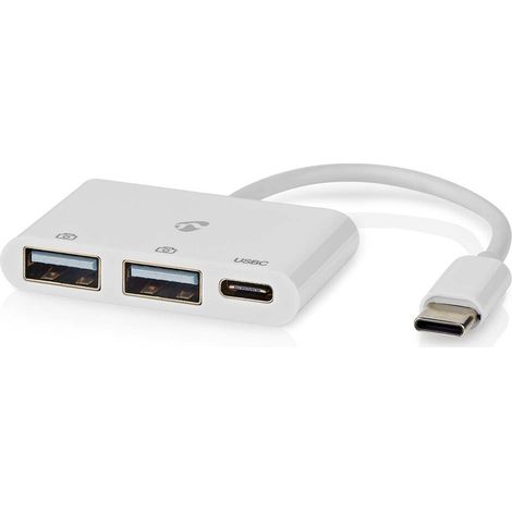 Nedis USB-Hub / 1x USB-C™ / 1x USB-C™ / 2x USB 2.0 A Female / 3-Port port(s) / Stromversorgung über USB