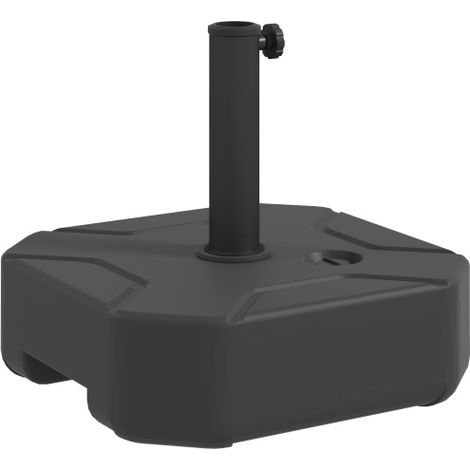 Ensemble Pied de Parasol Carré à Remplir Jusqu'à 25 kg Support pour Parasol 38/48mm Base de Parasol Stable pour Jardin Terrasse Balcon Noir (1/5)
