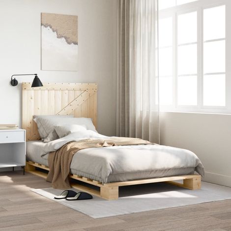 Bed Frame without Mattress with Headboard 100x200 cm Solid Wood vidaXL (1/5)