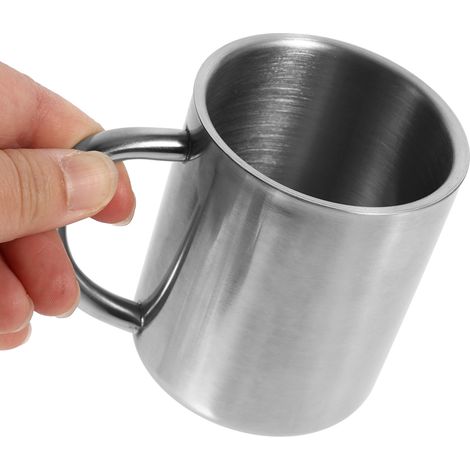 Tragbarer Edelstahlbecher mit Doppelwand für Studenten, ideal für Reisen, Camping, Kaffee, Tee und Milch – robust und langlebig (1/5)