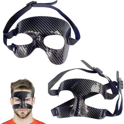 Dos protectores nasales ajustables de fibra de carbono con hebillas de doble ajuste. Aptos para la parte superior e inferior del rostro. (1/4)