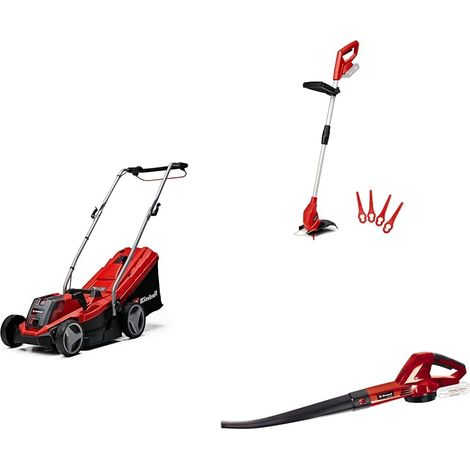 Pack 3 machines sans fil - Tondeuse à gazon GE-CM 18/33 Li, Coupe-bordures GC-CT 18/24 Li, Souffleur GE-CL 18 Li E + Batterie 4,0Ah et chargeur