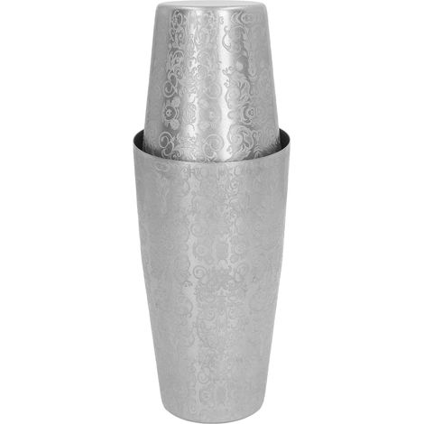 Boston Cocktail-Shaker-Set, graviertes Muster, Edelstahl 304, für Barkeeper (1/5)