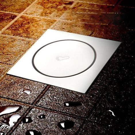 10x10 cm Edelstahl-Pop-Up-Rundablauf, Badezimmer, Dusche, Abflussgitter, WC-Sieb, Balkon (1/3)