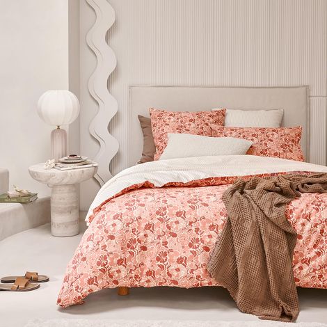 Housse de Couette en Percale de Coton, 240 x 220 cm, Rose (1/5)