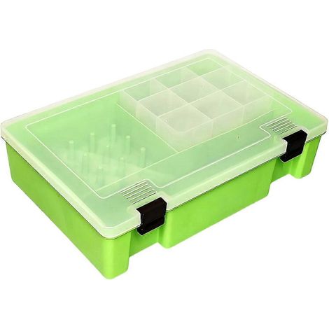 Boîte à fils à coudre, étui de rangement pour bobines, organisateur de bobines transparent, accessoires de couture pour la maison et le bricolage, vert (1/5)