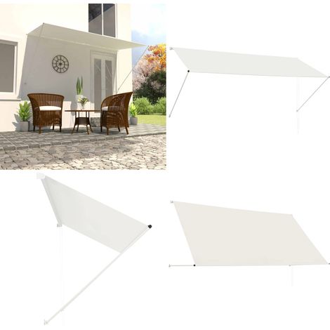 Einziehbare Markise 300×150 cm Creme - Markise - Sonnenschutz - Gartensorgen - Terrasse - Balkon - Home & Living (1/5)