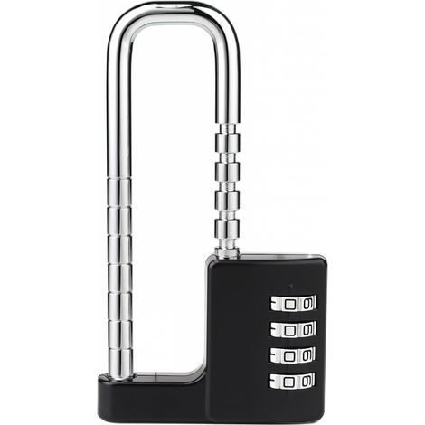 Cadenas à anse réglable - Serrure à combinaison pour casiers, serrure coulissante à combinaison de sécurité enfant pour barrières, tiroirs et armoires (1/5)