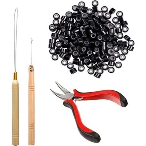 Lot de 4 Pinces à Perruques Robustes et Légères, Kit d'Outils pour Extensions de Cheveux, Coiffure à Domicile ou en Salon (1/5)