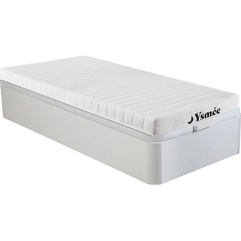Set 90 x 190 cm Rete contenitore Bianco + Materasso schiuma 7 zone sp. 12 cm - STELO KIDS di YSMÉE (1/5)