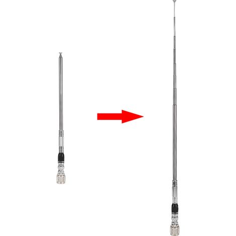 Antenne Télescopique UHF 400-470 MHz avec Connecteur BNC, Haute Performance et Résistance aux Intempéries (1/5)