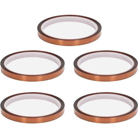 5Pcs Ruban Polyimide Antistatique Isolation Thermique 33m Longueur Bande 8mm/0.31in Accessoire Résistant Chaleur (1/5)