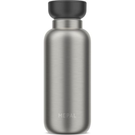 Mepal Borraccia Ermetica Ellipse, Bottiglia Termica a Doppia Parete, Borraccia per Bere Fuori Casa, Caldo per 9 Ore e Freddo per 12 Ore, Acciaio Inossidabile, 350 ml, Nordic black
