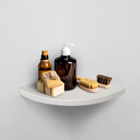 ALEDA STONE Easy Shelf Mensola doccia multiuso angolare a scomparsa in marmo resina silk light mat codice prod: SKLAS1MA18 (1/5)