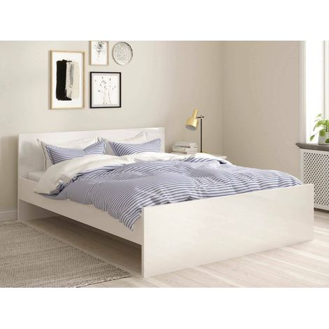 Cama Matrimonial Kaitak, Tamaño de Colchón 160x200 cm, Blanco Brillante (1/5)