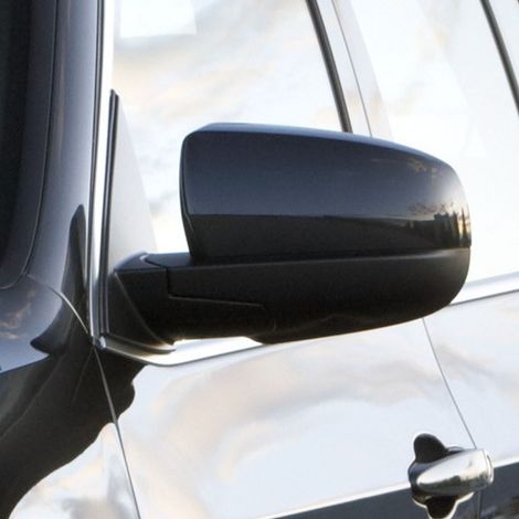 Schwarze unlackierte Außenspiegelabdeckung mit UV-Schutz und Kratzfestigkeit für BMW X5 E70 2007–2013 linke Seite (51167180725) (1/5)