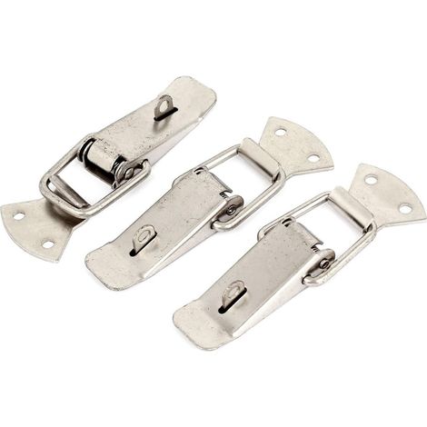 Loquet à bascule en métal argenté, 3 pièces, 90mm x 24mm, pour coffre-fort (1/2)