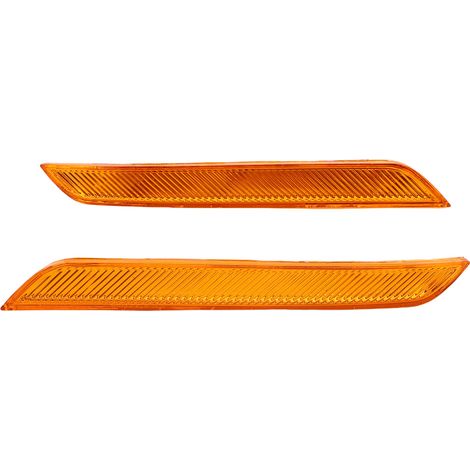 1 Paar Ersatz-Frontstoßstangenreflektoren für X6 E71 E72 2007-2014, Teilenummer 63147179991 63147179992, gelbe Warnstreifen (1/5)