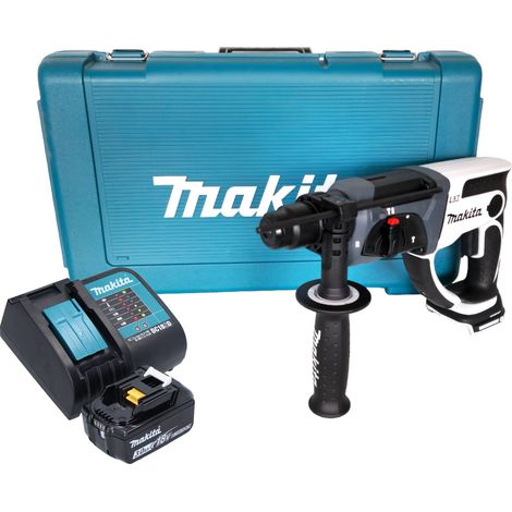 Makita DHR 202 SFW Akku Bohrhammer 18 V 20 mm 2,0 J weiß + 1x Akku 3,0 Ah + Ladegerät + Koffer