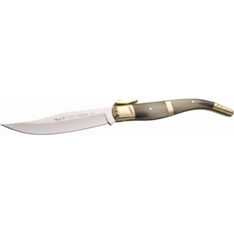 Sammlermesser Muela Curro CURRO-T, Horncaches von toro und Messing, Gewicht 160 Gramm, Klinge 10 cm + Mehrzweck-Geschenkkarte