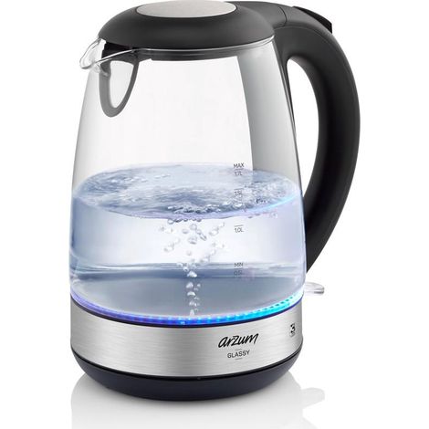 Arzum Glassy Wasserkocher Neu AR3071 Schwarz Edelstahl 1,7L