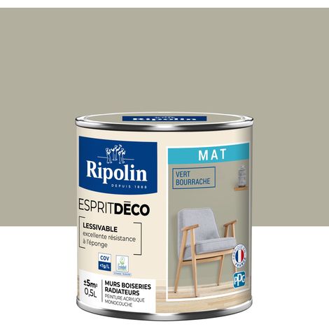 Peinture Murale Toutes Pièces - Mat - 0,5L - Rose Vert Bourrache - Ripolin (1/5)