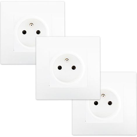 LOT 3 Prise 2P+T Blanc Delta Viva + Plaque Blanc (1/2)
