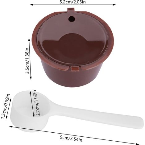 5 Pièces Filtre à Café Réutilisable en Acier Inoxydable 304 et PP Alimentaire, Capsules Rechargeables (Marron) (1/5)